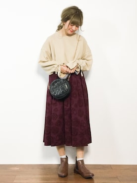 「chambre de charme（シャンブルドゥシャーム）のアイテム」を使った、piya*さん（レディース・154cm）の冬コーディネート
