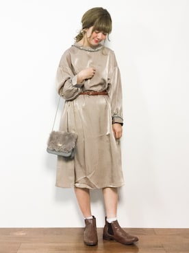 「merlot plus（メルロープリュス）のアイテム」を使った、piya*さん（レディース・154cm）の冬コーディネート