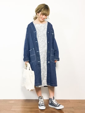 「MERLOT（メルロー）のアイテム（その他アウター）」を使った、piya*さん（レディース・154cm）の冬コーディネート