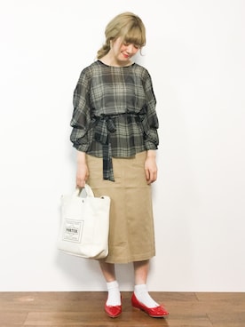 「CINEMA CLUB（シネマクラブ）のアイテム」を使った、piya*さん（レディース・154cm）の春コーディネート