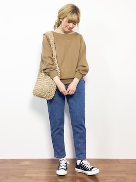 「PT（ピーティ）のアイテム」を使った、piya*さん（レディース・154cm）の春コーディネート