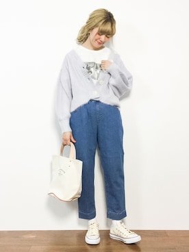 「テーパードデニム」｜piya*さん（レディース・154cm）の春コーディネート