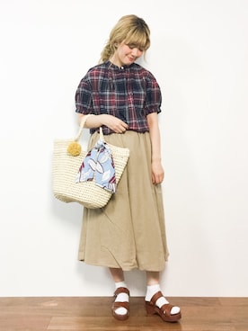 「GLACIER（グラシア）のアイテム」を使った、piya*さん（レディース・154cm）の春コーディネート