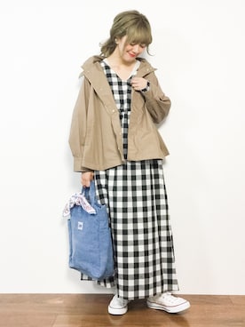 「BACK NUMBER（バックナンバー）のアイテム（ブルゾン）」を使った、piya*さん（レディース・154cm）の春コーディネート