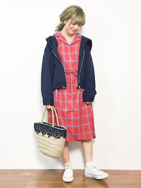 「PAGEBOY（ページボーイ）のアイテム（シャツワンピース）」を使った、piya*さん（レディース・154cm）の春コーディネート