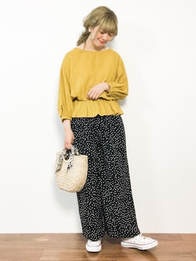 「AS KNOW AS PINKY（アズノゥアズピンキー）のアイテム（パンツ）」を使った、piya*さん（レディース・154cm）の春コーディネート