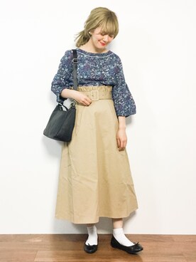 「amelier MAJESTIC LEGON（アメリエルマジェスティックレゴン）のアイテム」を使った、piya*さん（レディース・154cm）の春コーディネート