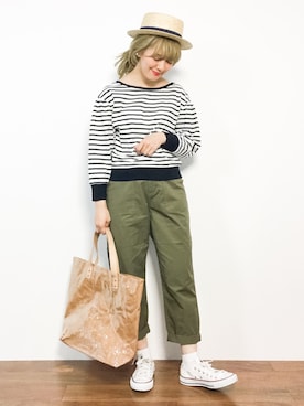 「GLACIER（グラシア）のアイテム」を使った、piya*さん（レディース・154cm）の春コーディネート