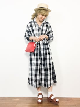 「merlot plus（メルロープリュス）のアイテム（ショルダーバッグ）」を使った、piya*さん（レディース・154cm）の春コーディネート