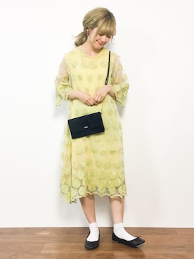 「merlot plus（メルロープリュス）のアイテム」を使った、piya*さん（レディース・154cm）の春コーディネート