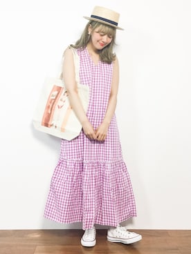 「ARIES(アリーズ)のアイテム」を使った、piya*さん(レディース・154cm)の春コーディネート