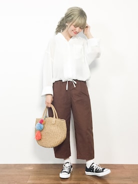 「chambre de charme（シャンブルドゥシャーム）のアイテム」を使った、piya*さん（レディース・154cm）の春コーディネート
