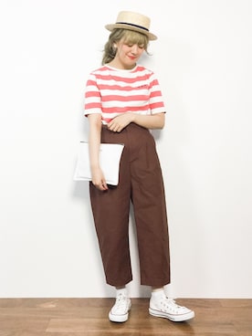 「chambre de charme（シャンブルドゥシャーム）のアイテム」を使った、piya*さん（レディース・154cm）の春コーディネート