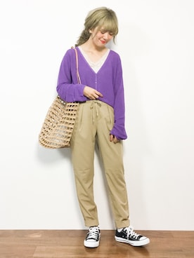 「Vネック」｜piya*さん（レディース・154cm）の春コーディネート