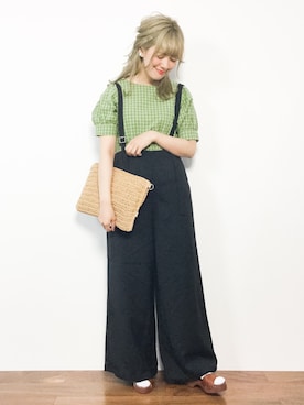 「reca（レカ）のアイテム（オールインワン・サロペット）」を使った、piya*さん（レディース・154cm）の春コーディネート