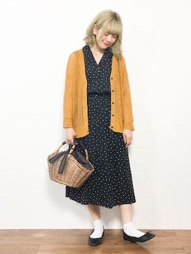 「grove（グローブ）のアイテム（かごバッグ）」を使った、piya*さん（レディース・154cm）の夏コーディネート