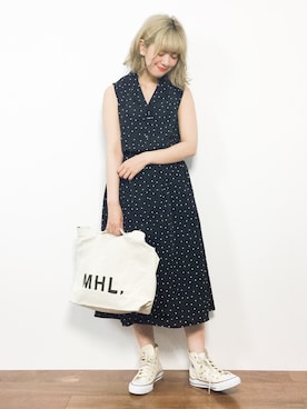 「MHL.」｜「アイテム（ワンピース/ドレス）」を使った、piya*さん（レディース・154cm）の夏コーディネート