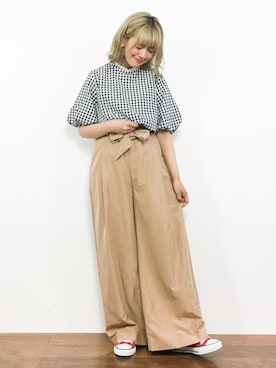 「夢展望（ユメテンボウ）のアイテム（シャツ/ブラウス）」を使った、piya*さん（レディース・154cm）の夏コーディネート