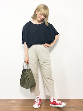 「note et silence （ノートエシロンス）のアイテム（トップス）」を使った、piya*さん（レディース・154cm）の夏コーディネート