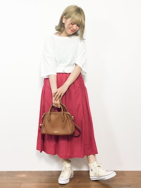 「chambre de charme（シャンブルドゥシャーム）のアイテム」を使った、piya*さん（レディース・154cm）の夏コーディネート