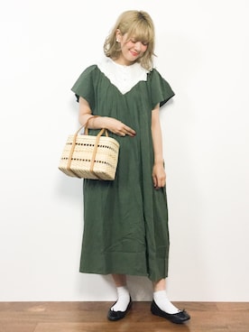 「Flea Store（フリーストア）のアイテム」を使った、piya*さん（レディース・154cm）の夏コーディネート