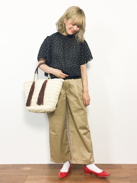 「SEVENDAYS=SUNDAY（セブンデイズサンデイ）のアイテム（チノパンツ）」を使った、piya*さん（レディース・154cm）の夏コーディネート