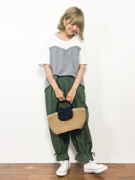 「chambre de charme（シャンブルドゥシャーム）のアイテム」を使った、piya*さん（レディース・154cm）の夏コーディネート