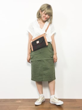 「Via Demizon（ビアデミゾン）のアイテム」を使った、piya*さん（レディース・154cm）の夏コーディネート