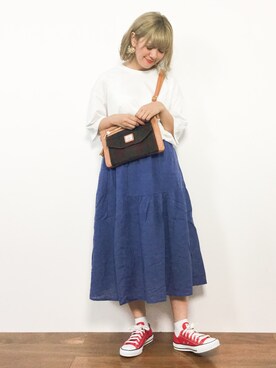 「Via Demizon（ビアデミゾン）のアイテム」を使った、piya*さん（レディース・154cm）の夏コーディネート