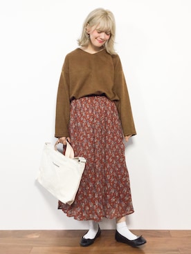 「Vネック」｜piya*さん（レディース・154cm）の秋コーディネート