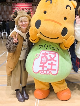 「Vincent et Mireille（バンソンエミレイユ）のアイテム（ジャケット/アウター）」を使った、piya*さん（レディース・154cm）の冬コーディネート