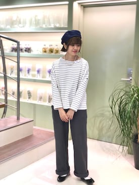 「FORK&SPOON」｜「アイテム（ハンチング/ベレー帽）」を使った、piya*さん（レディース・154cm）の春コーディネート