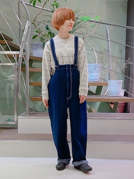 「FORK&SPOON（フォークアンドスプーン）のアイテム（オールインワン・サロペット）」を使った、piya*さん（レディース・154cm）の冬コーディネート