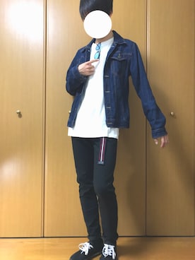 「フォロバ」｜「アイテム（デニムジャケット）」を使った、taro_さん（メンズ・176cm）の秋コーディネート