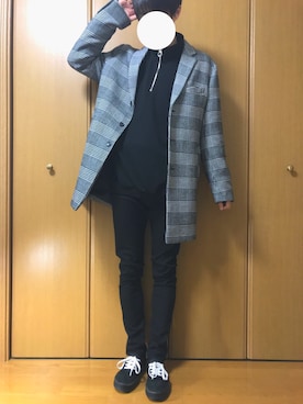 「フォロバ」｜「アイテム（チェスターコート）」を使った、taro_さん（メンズ・176cm）の冬コーディネート