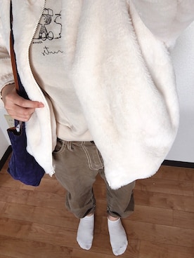 「AS KNOW AS PINKY（アズノゥアズピンキー）のアイテム（ブルゾン）」を使った、kotonaさん（レディース・153cm）の冬コーディネート