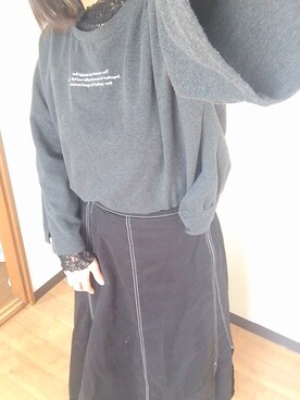 「AS KNOW AS PINKY（アズノゥアズピンキー）のアイテム（Tシャツ/カットソー、グレー系）」を使った、kotonaさん（レディース・153cm）の春コーディネート