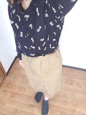 「古着屋のアイテム（シャツ/ブラウス、その他）」を使った、kotonaさん（レディース・153cm）の春コーディネート