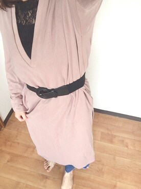 「AS KNOW AS PINKY（アズノゥアズピンキー）のアイテム（ワンピース、ピンク系）」を使った、kotonaさん（レディース・153cm）の春コーディネート