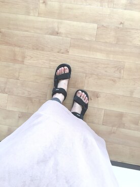 「ORiental TRaffic（オリエンタルトラフィック）のアイテム（サンダル、ブラック系）」を使った、kotonaさん（レディース・153cm）の春コーディネート