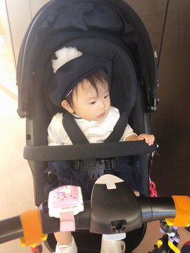 「COMME CA ISM（コムサイズム）のアイテム（ハンチング/ベレー帽）」を使った、Rinさん（キッズ・80cm）の夏コーディネート