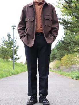 「UNIQLO（ユニクロ）のタートルネックT（長袖）（Tシャツ/カットソー）」を使った、H2.さん（メンズ・177cm）の秋コーディネート