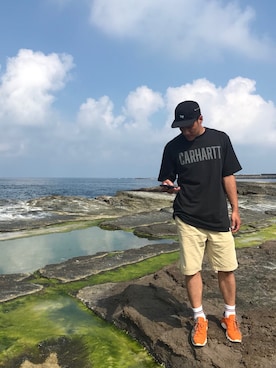 「LESS（レス）のアイテム（キャップ）」を使った、Kcさん（メンズ・179cm）の冬コーディネート