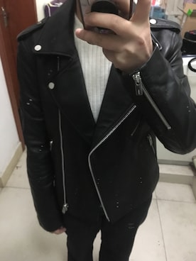 「MANGO（マンゴ）のアイテム（ライダースジャケット）」を使った、JoyceRoccckさん（レディース・158cm）の春コーディネート