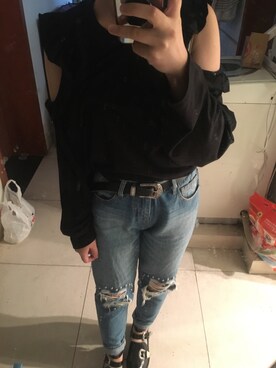 「PULL&BEAR（プルアンドベア）のアイテム（ブーツ）」を使った、JoyceRoccckさん（レディース・158cm）の春コーディネート