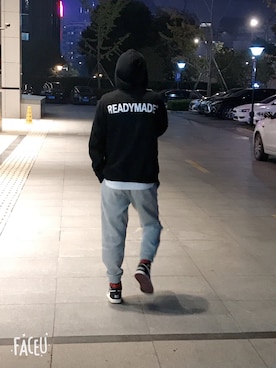 「READY MADES（レディーメイド）のアイテム」を使った、หมาตัว💋เดียวさん（メンズ・179cm）の冬コーディネート