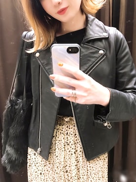 「URBAN RESEARCH（アーバンリサーチ）のアイテム（ライダースジャケット）」を使った、ナオさん（レディース・155cm）の秋コーディネート