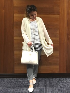 「ストライプパンツ」｜「アイテム（アンサンブル）」を使った、h1203iさん（レディース・148cm）の春コーディネート