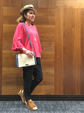 「3can4on（サンカンシオン）のアイテム（サンダル）」を使った、h1203iさん（レディース・148cm）の春コーディネート
