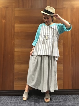 「3can4on（サンカンシオン）のアイテム（サンダル）」を使った、h1203iさん（レディース・148cm）の春コーディネート